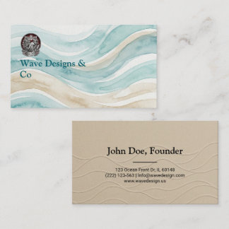 Minimalist Sand & Wave Business Card Design