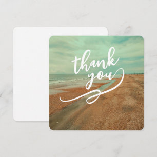 Minimalist Sandy Beach Ocean Tide Destination Invitation