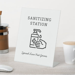Minimalist Sanitizer Sanitising Station Sign