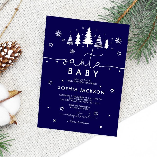 Minimalist Santa Baby Shower Invitation V2 (Creator Uploaded)