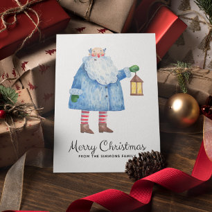 Minimalist Santa Merry Christmas Holiday Card