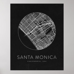 Minimalist Santa Monica City Map Poster