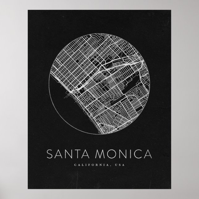 Minimalist Santa Monica City Map Poster (Front)