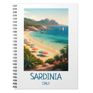 Minimalist Sardinia Italy Vintage Travel Art Notebook