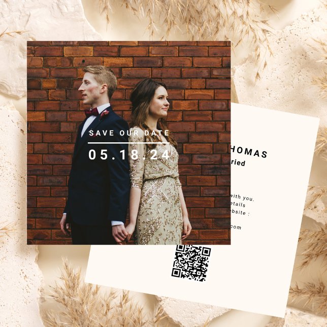 Minimalist Save Our Date Photo Square Save The Date (Creator Uploaded)