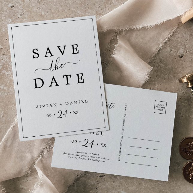 Minimalist Save the Date Announcement Postcard (Creator Uploaded)