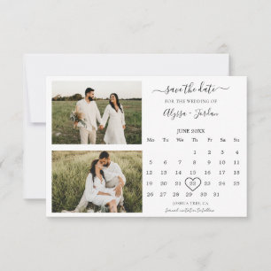 Minimalist Save the Date Calendar with Photo