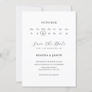 Minimalist save the date calender 