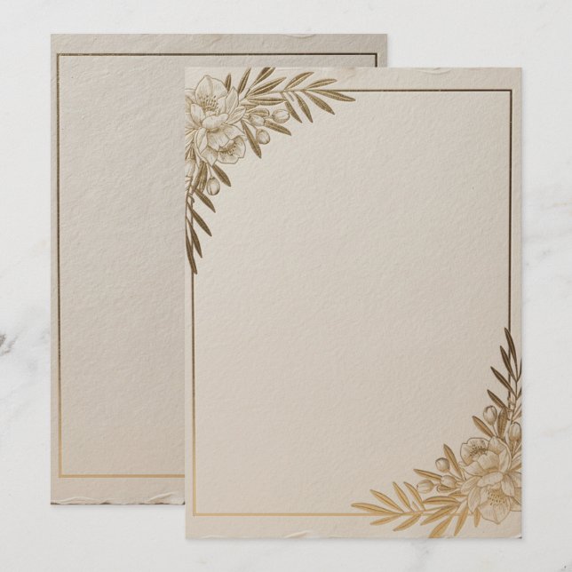 Minimalist Save the Date Card | Elegant Botanical  (Front/Back)