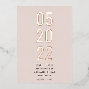 Minimalist Save the Date Dusty Pink