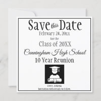 Minimalist Save The Date High School Reunion