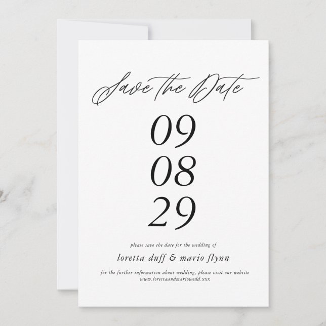 Minimalist Save the date Invitation (Front)