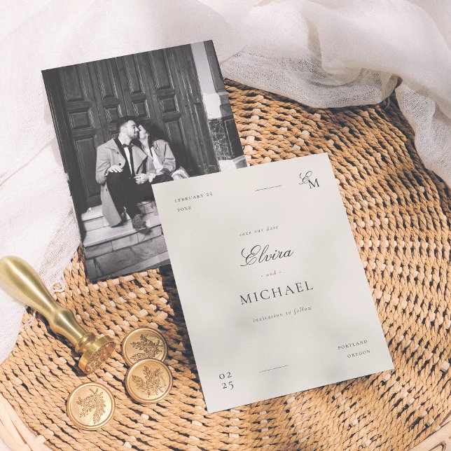 Minimalist Save The Date Ivory Editorial Wedding (Creator Uploaded)