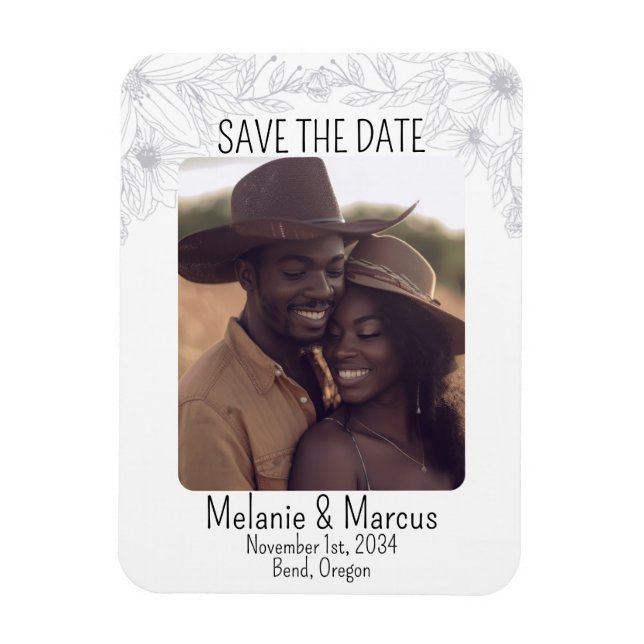 Minimalist Save the Date Photo Magnet (Vertical)