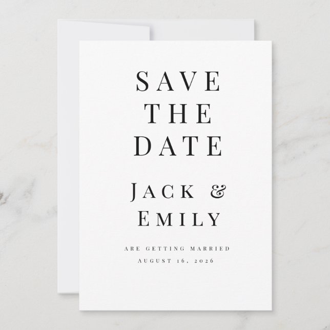 Minimalist Save the Date Template | Elegant Editab (Front)