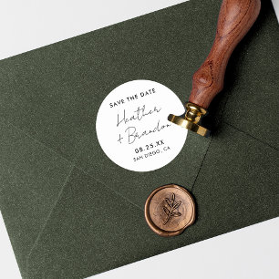 Minimalist Save The Date Wedding Stickers