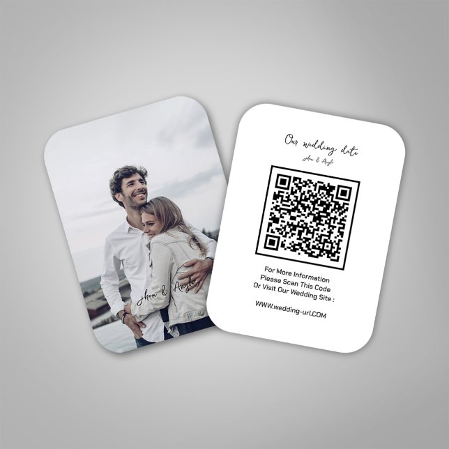  Minimalist save the date Wedding Website QR Code Enclosure Card (Wedding Enclosure QR Card)