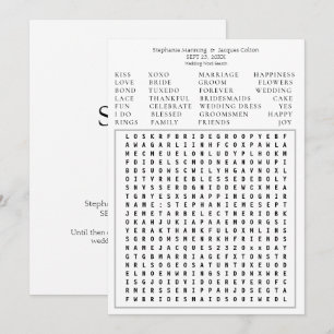 Minimalist Save the Date Wedding Word Search - W2 Invitation