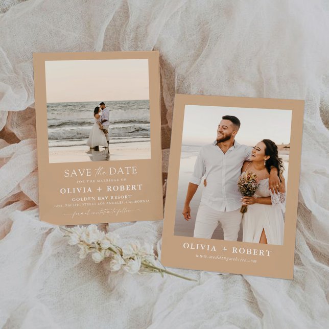 Minimalist Save the Date with Photo Card (Creator Uploaded)