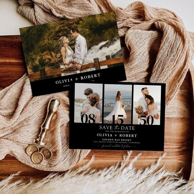Minimalist Save the Date with Photo Card (Creator Uploaded)