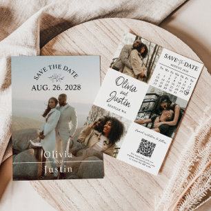 Minimalist Save the Date with QR Cod Invitation
