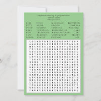 Minimalist Save the Date Word Search - Green