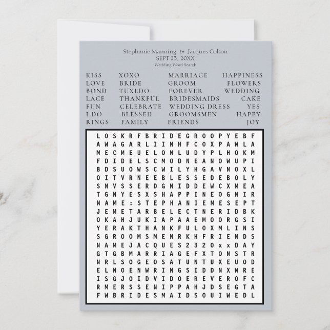 Minimalist Save the Date Word Search -Lavender2 Invitation (Front)
