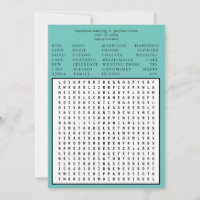 Minimalist Save the Date Word Search -Teal Green
