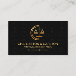 Minimalist Scales Of Justice Signage Motif Law Business Card
