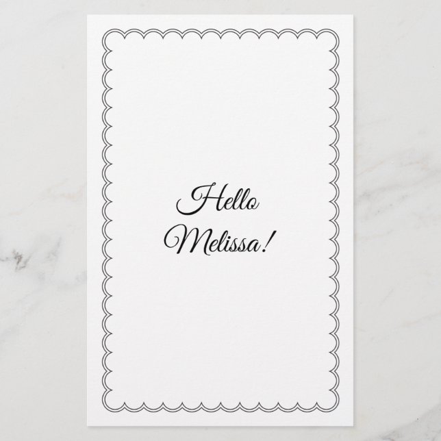 Minimalist scalloped border menu with name (Back)