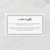 Minimalist scalloped border note on gift card