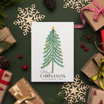Minimalist Scandi Scandinavian Christmas Tree Holiday Card<br><div class="desc">Looking for a simple, minimalistic Christmas card? Look at our Minimalist Scandi Scandinavian Christmas Tree Holiday Card! Excellent holiday card idea for any modern or minimalist holiday season; this card features a simple green tree (inspired by Scandinavian Christmas trees) with a white background. This design is a unique artwork I...</div>