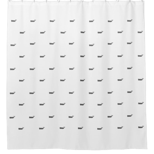 Minimalist Scandi Whale Pattern  Shower Curtain (Front)