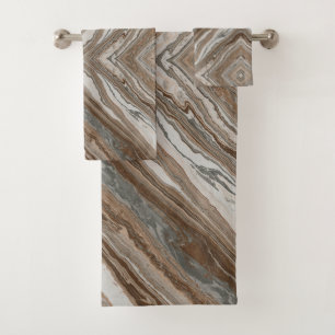 minimalist scandinavian granite brown grey marble bath towel set