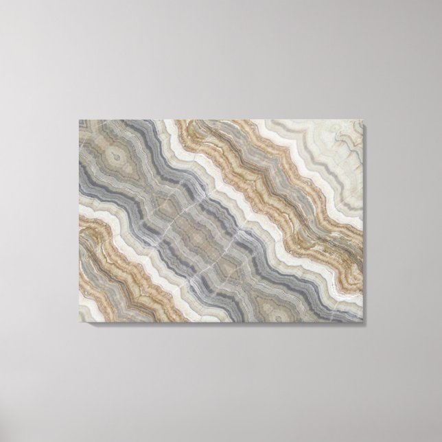 minimalist scandinavian granite brown grey marble canvas print (Front)