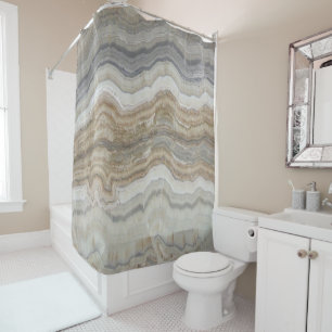 minimalist scandinavian granite brown grey marble shower curtain