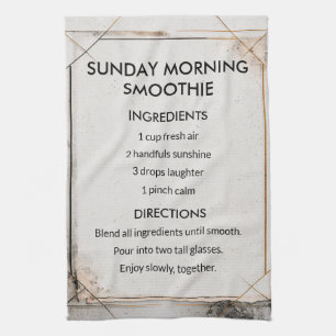 Minimalist Scandinavian Recipe Design Tea Towel