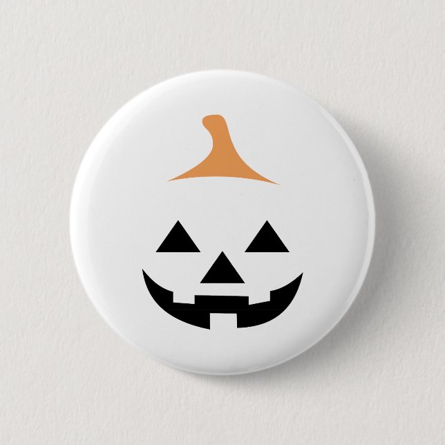 Minimalist Scary Pumpkin 6 Cm Round Badge (Front)