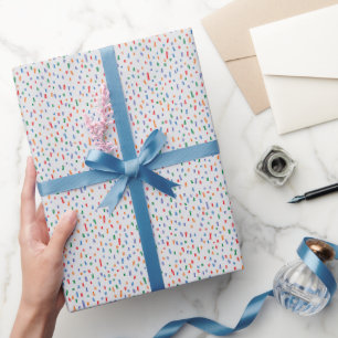 Minimalist Scattered Multicolored Dashes Wrapping Paper