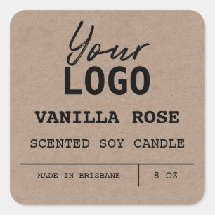 Minimalist Scented Soy Candle Logo Labels