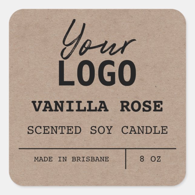 Minimalist Scented Soy Candle Logo Labels (Front)