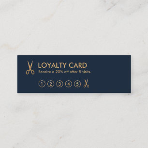 Minimalist Scissors Hair Stylist Mini Loyalty Card
