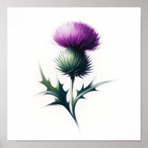 Minimalist Scottish Thistle Wall Art