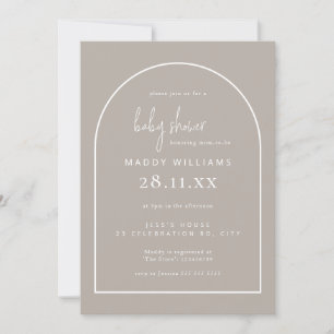  Minimalist Script Arch Gender Neutral Baby Shower Invitation