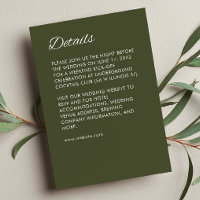 Minimalist Script Army Green Wedding