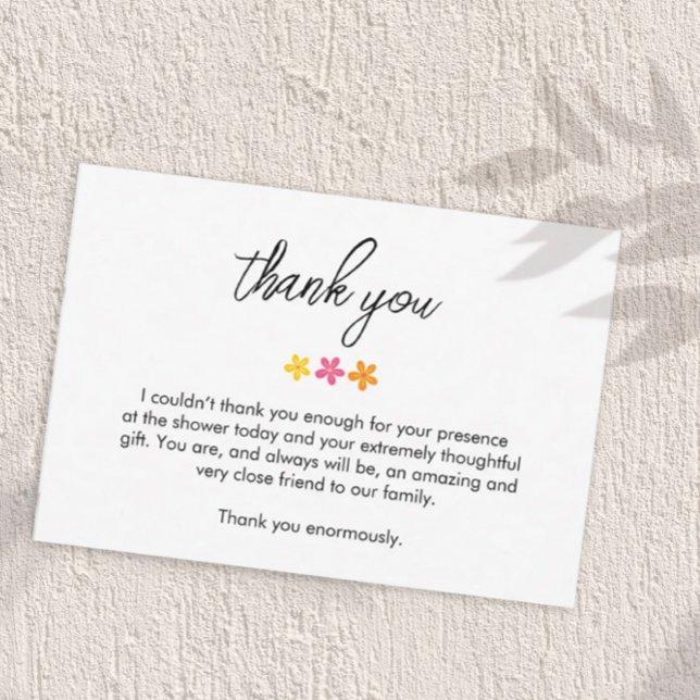 Minimalist Script Baby Shower Co-ordinate  Thank You Card (Creator Uploaded)