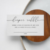 Minimalist script Baby Shower Diaper Raffle ticket