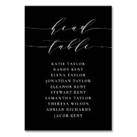 Minimalist Script Black Head Table Wedding
