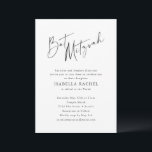 Minimalist Script Black White Modern Bat Mitzvah Invitation<br><div class="desc">This Bat Mitzvah invitation in black and white features a modern, handwritten script paired with clean typography for a look that feels timeless and meaningful. Designed to celebrate this important milestone with elegance, the layout keeps the focus on the name and event details without feeling overly formal. A great choice...</div>