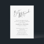 Minimalist Script Black White Modern Bat Mitzvah Invitation<br><div class="desc">This Bat Mitzvah invitation in black and white features a modern, handwritten script paired with clean typography for a look that feels timeless and meaningful. Designed to celebrate this important milestone with elegance, the layout keeps the focus on the name and event details without feeling overly formal. A great choice...</div>
